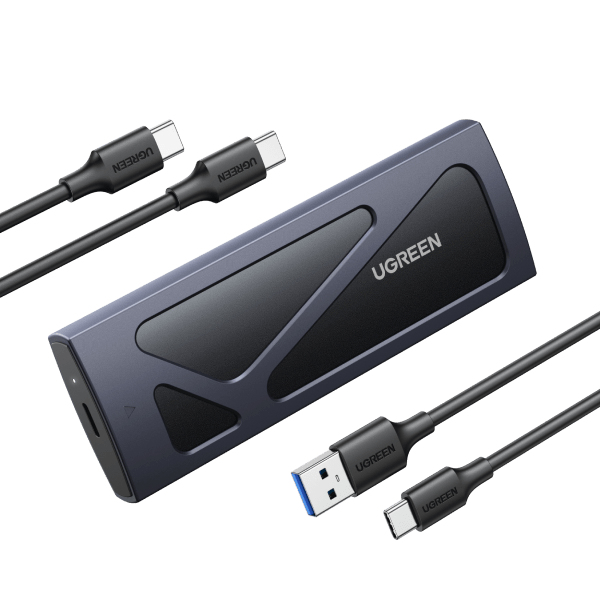 Ugreen 15512 caja para disco duro externo Carcasa para SSD Negro, Gris M.2