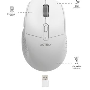 Acteck OPTIMIZE ERGO MI 680 ratón Oficina Diestro RF inalámbrico Óptico 1600 DPI