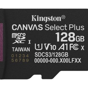 Kingston Technology 128GB micSDXC Canvas Select Plus Gen3 150R A1 (Adaptador de SD no incluido)