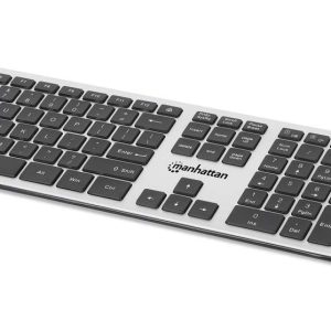 Manhattan 180788 teclado Ratón incluido Universal RF inalámbrico QWERTY Negro, Plata