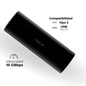 Acteck AC-936460 caja para disco duro externo Carcasa para SSD Negro M.2