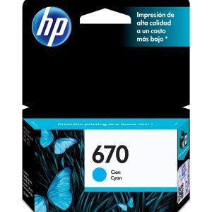 HP Cartucho original de tinta cian 670 Advantage