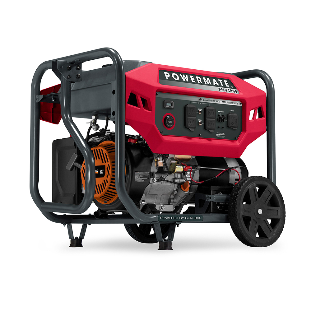 Powermate PM9400E generador a motor 7500 W 30.3 L Rojo, Negro