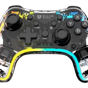 Balam Rush BR-940467 control de juego Transparente Bluetooth Gamepad Digital Android, Nintendo Switch Lite, Consola Nintendo Switch OLED, PC, PC Tableta, iOS