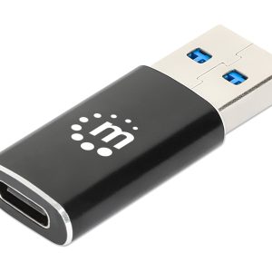 Manhattan 153980 cambiadores de género de cables USB A USB C Negro