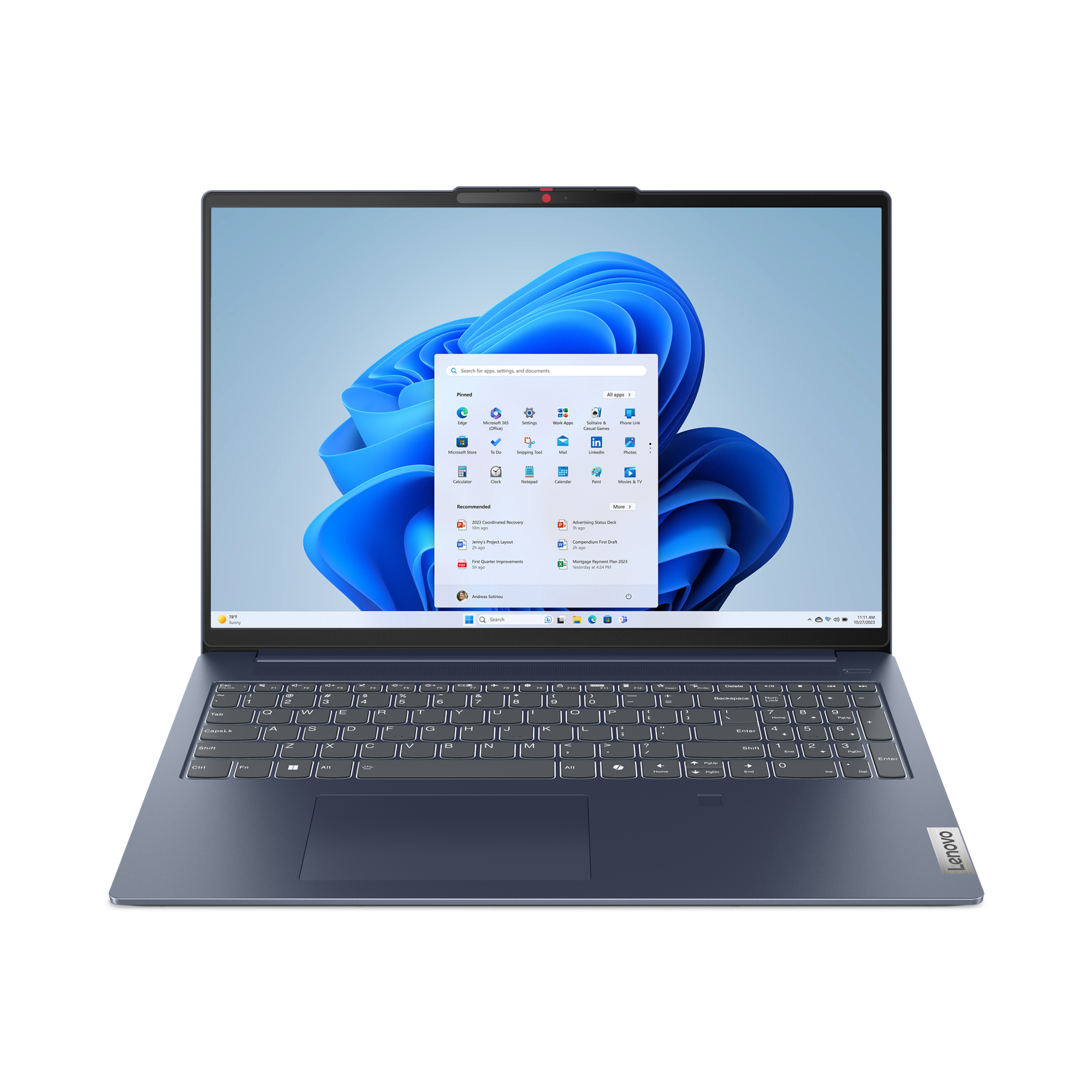 Lenovo IdeaPad Slim 5 Intel Core Ultra 7 155H Computadora portátil 40.6 cm (16") WUXGA 16 GB LPDDR5x-SDRAM 512 GB SSD Wi-Fi 6E (802.11ax) Windows 11 Home Azul