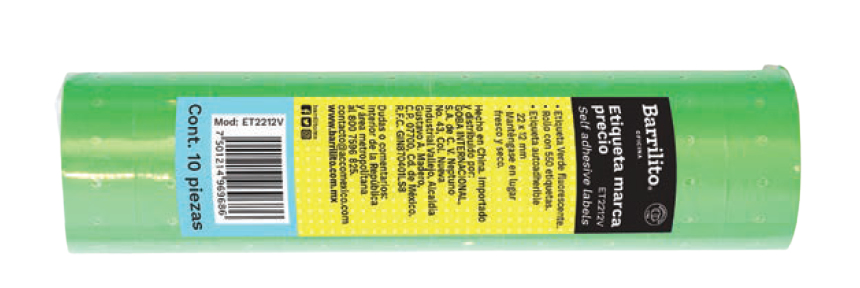 Barrilito ET2212V etiqueta autoadhesiva Verde 550 pieza(s)