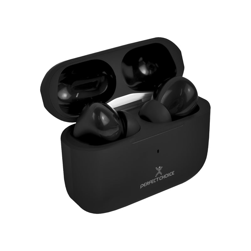 Perfect Choice PC-117186 audífono y auriculare Auriculares True Wireless Stereo (TWS) Intra auditivo Llamadas/Música/Deportes/Diario Bluetooth Negro