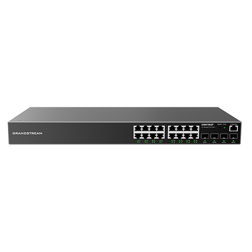 Grandstream Networks GWN7802P dispositivo de redes Gestionado L2+ Gigabit Ethernet (10/100/1000) Energía sobre Ethernet (PoE) 2U Negro