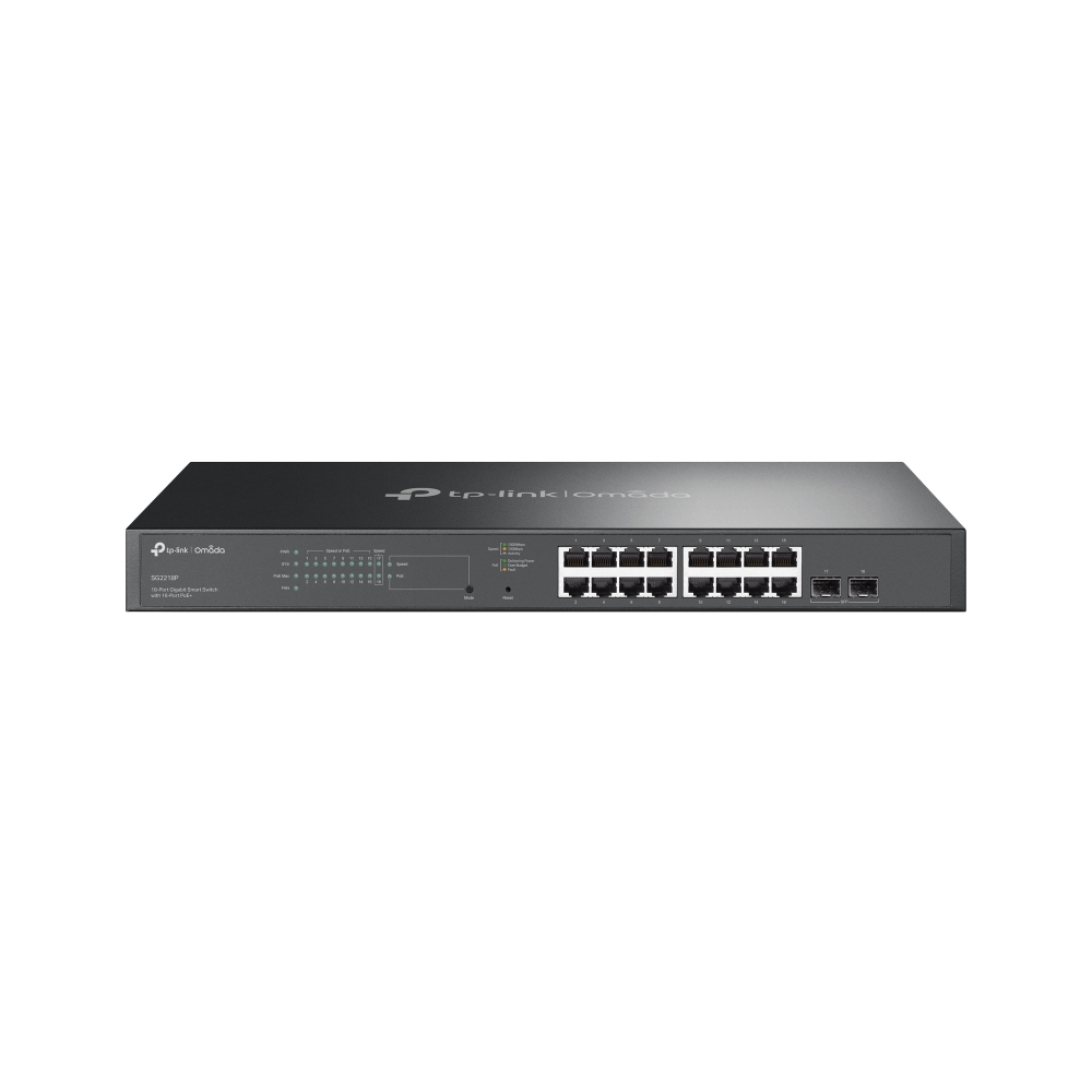 TP-Link Omada SG2218P dispositivo de redes Gestionado L2/L2+ Gigabit Ethernet (10/100/1000) Energía sobre Ethernet (PoE) 1U Negro