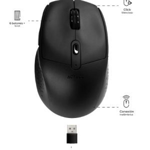 Acteck OPTIMIZE ERGO MI 680 ratón Oficina Diestro RF inalámbrico Óptico 1600 DPI