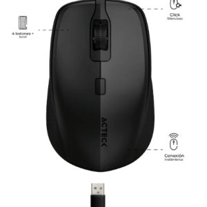 Acteck OPTIMIZE TRIP MI 670 ratón Oficina Ambidiestro RF inalámbrico Óptico 1600 DPI