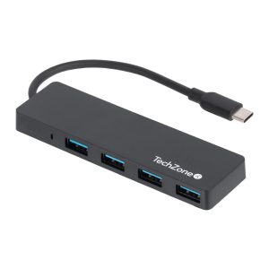 TechZone Connect HUB 3.0 USB 3.2 Gen 1 (3.1 Gen 1) Type-C 500 Mbit/s Negro