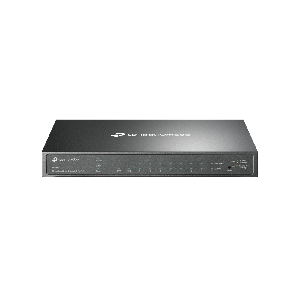 TP-Link Omada SG2210P dispositivo de redes Gestionado L2/L2+ Gigabit Ethernet (10/100/1000) Energía sobre Ethernet (PoE) Negro